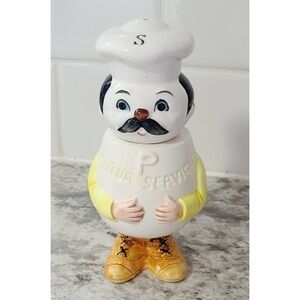 Vintage 1960s Chef Salt and Pepper Shaker